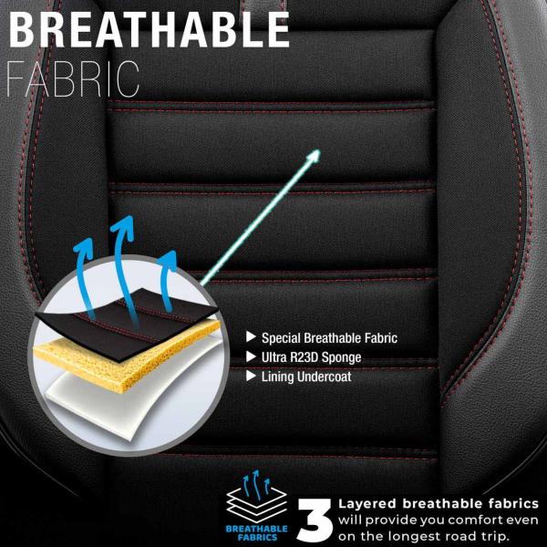Auto Sitzbezug Set Universal Vorne und Hinten Komfortabel Komplett Set